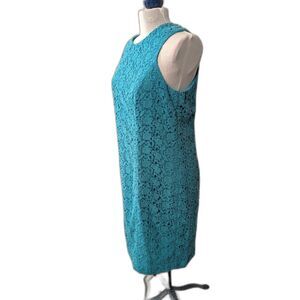 Talbots Turquoise Guipure Lace Cut-Out Sheath Dress, size 18P